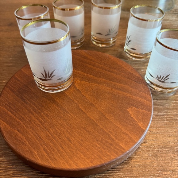 Rare MCM Gold Duck Hunting Decanter Set of 7 KROMEX Server & Wood Tray - Picture 6 of 15